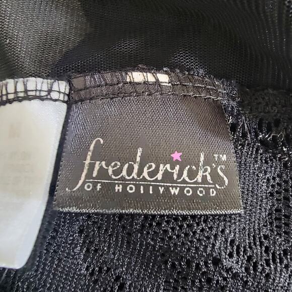 Fredericks of Hollywood Black Teddy Slip Lace Medium Nightie Grunge Whimsygoth - Picture 14 of 16